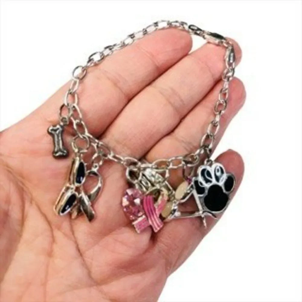 Charm Dangling Sterling Silver Bracelet Mother's Love Size 7